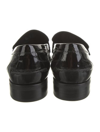 Stuart Weitzman Patent Leather Tassel Accents Loafers