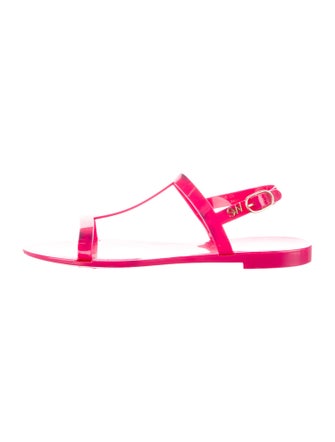 Stuart Weitzman Rubber T-Strap Sandals