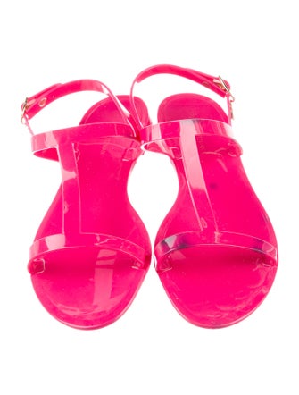 Stuart Weitzman Rubber T-Strap Sandals