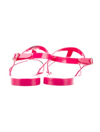 Stuart Weitzman Rubber T-Strap Sandals