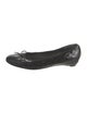 Stuart Weitzman Patent Leather Bow Accents Ballet Flats