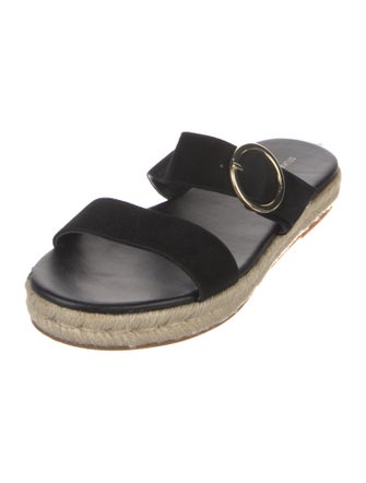 Stuart Weitzman Suede Braided Accents Espadrilles