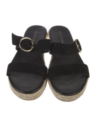 Stuart Weitzman Suede Braided Accents Espadrilles