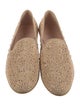 Stuart Weitzman Suede Crystal Embellishments Loafers