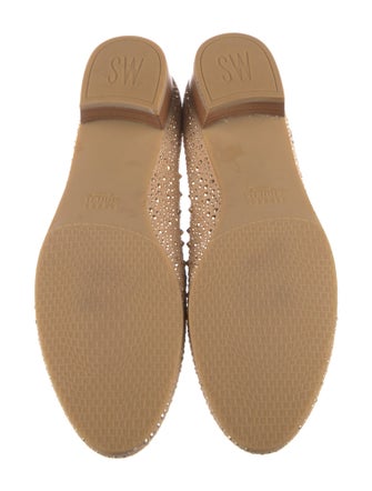Stuart Weitzman Suede Crystal Embellishments Loafers