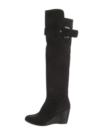 Stuart Weitzman Suede Studded Accents Boots