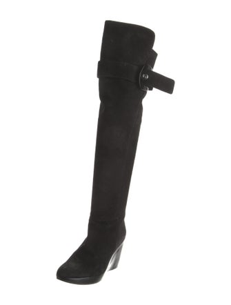 Stuart Weitzman Suede Studded Accents Boots
