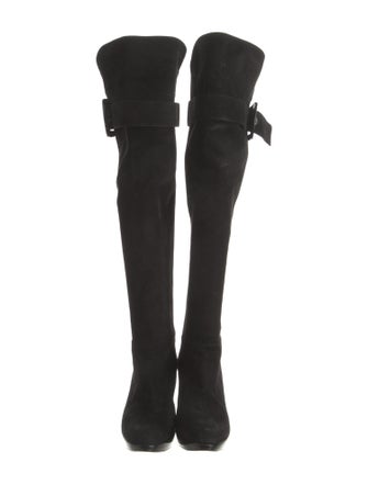 Stuart Weitzman Suede Studded Accents Boots