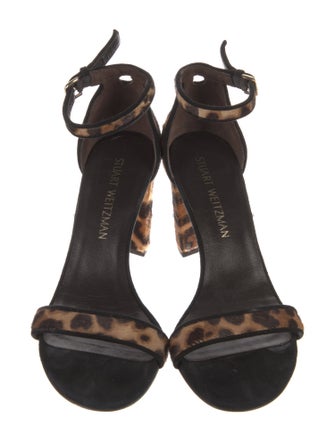 Stuart Weitzman Ponyhair Animal Print Sandals