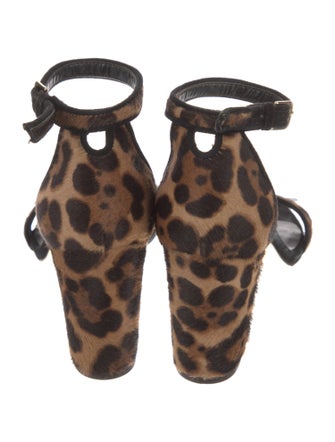 Stuart Weitzman Ponyhair Animal Print Sandals