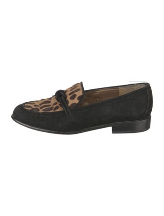 Stuart Weitzman Suede Animal Print Loafers