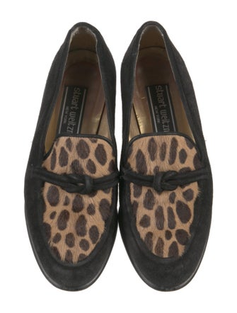 Stuart Weitzman Suede Animal Print Loafers