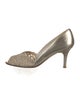 Stuart Weitzman Leather Crystal Embellishments D'Orsay Pumps