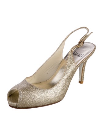 Stuart Weitzman Glitter Glitter Accents Slingback Pumps