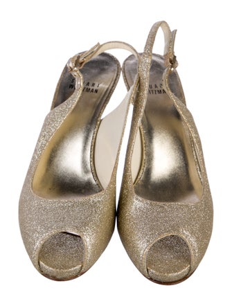 Stuart Weitzman Glitter Glitter Accents Slingback Pumps