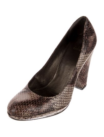 Stuart Weitzman Embossed Leather Animal Print Pumps