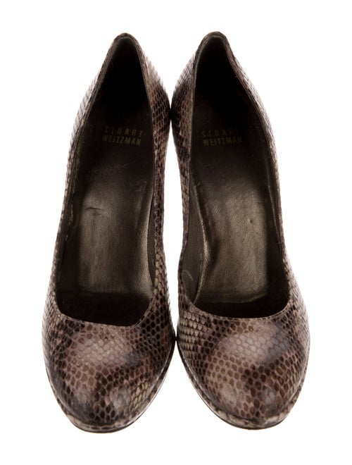 Stuart Weitzman Embossed Leather Animal Print Pumps