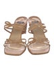 Stuart Weitzman Leather Braided Accents Slides