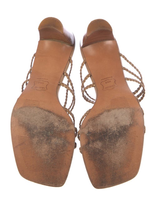 Stuart Weitzman Leather Braided Accents Slides