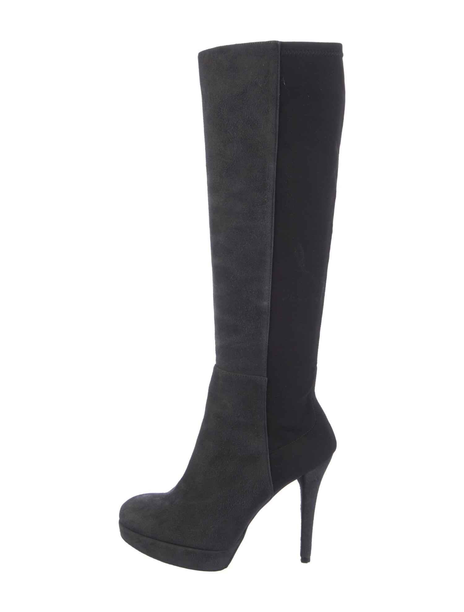 Stuart Weitzman Suede Colorblock Pattern Boots