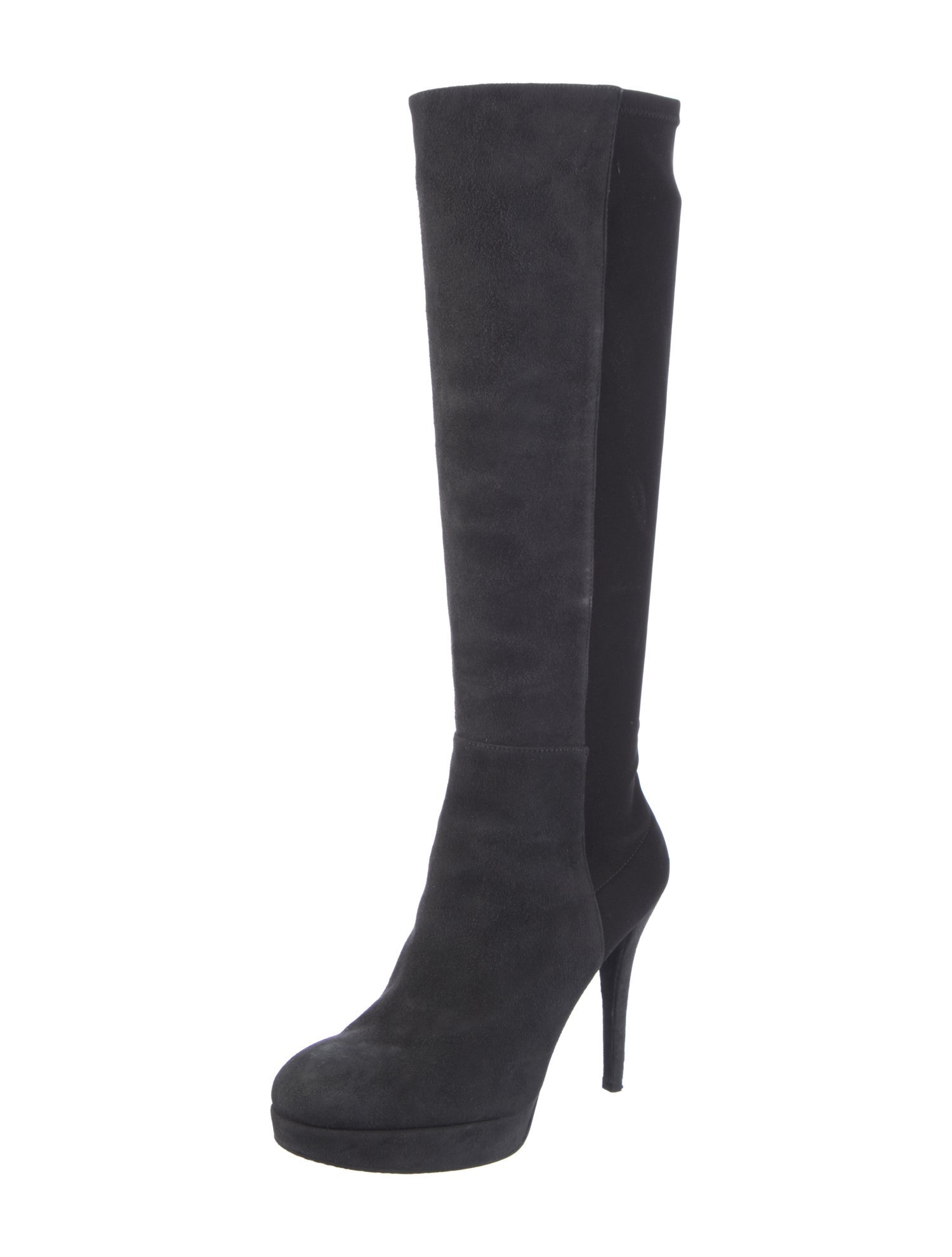 Stuart Weitzman Suede Colorblock Pattern Boots