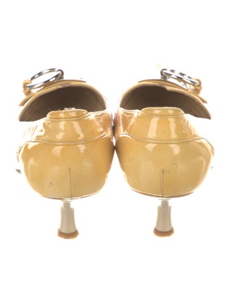 Stuart Weitzman Patent Leather Cutout Accent Pumps