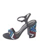 Stuart Weitzman Denim Printed Slingback Sandals