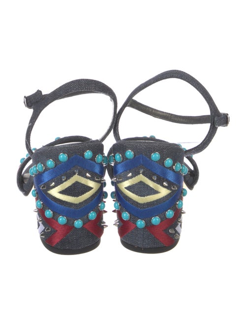 Stuart Weitzman Denim Printed Slingback Sandals