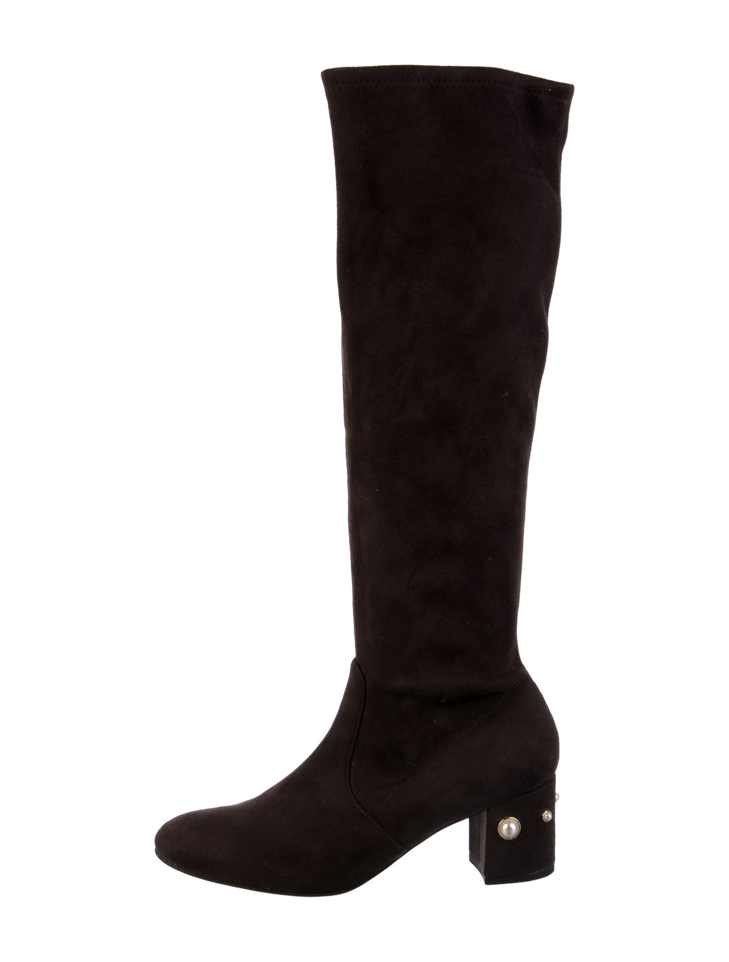 Stuart Weitzman Suede Beaded Accents Boots