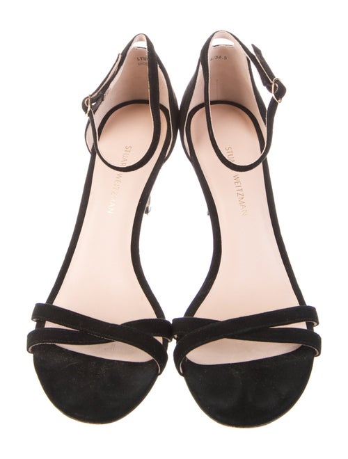 Stuart Weitzman Suede Cutout Accent Sandals