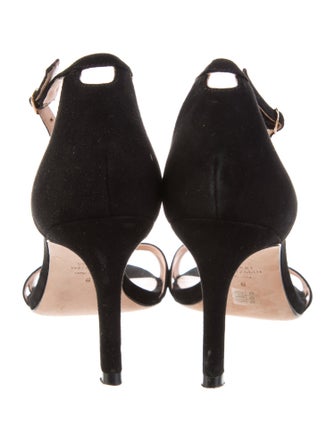 Stuart Weitzman Suede Cutout Accent Sandals