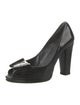 Stuart Weitzman Patent Leather Bow Accents Pumps