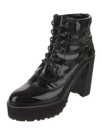 Stuart Weitzman Patent Leather Combat Boots