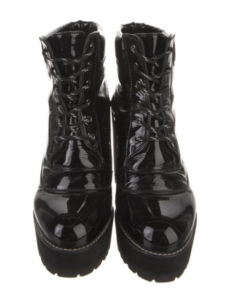 Stuart Weitzman Patent Leather Combat Boots