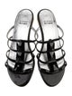 Stuart Weitzman Patent Leather Studded Accents Slides
