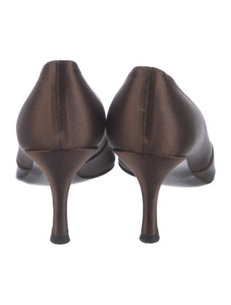 Stuart Weitzman Satin Crystal Embellishments Pumps