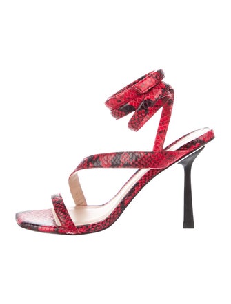 Stuart Weitzman Leather Animal Print Gladiator Sandals