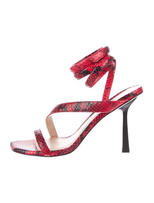 Stuart Weitzman Leather Animal Print Gladiator Sandals