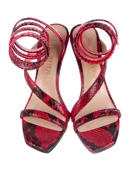 Stuart Weitzman Leather Animal Print Gladiator Sandals