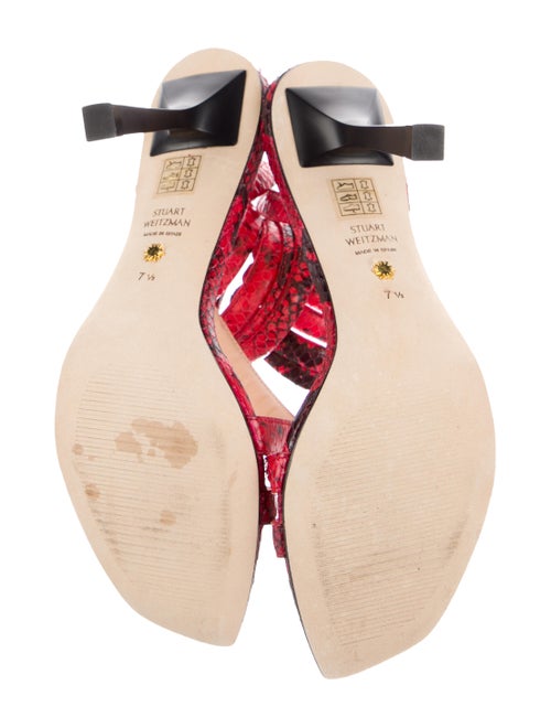 Stuart Weitzman Leather Animal Print Gladiator Sandals