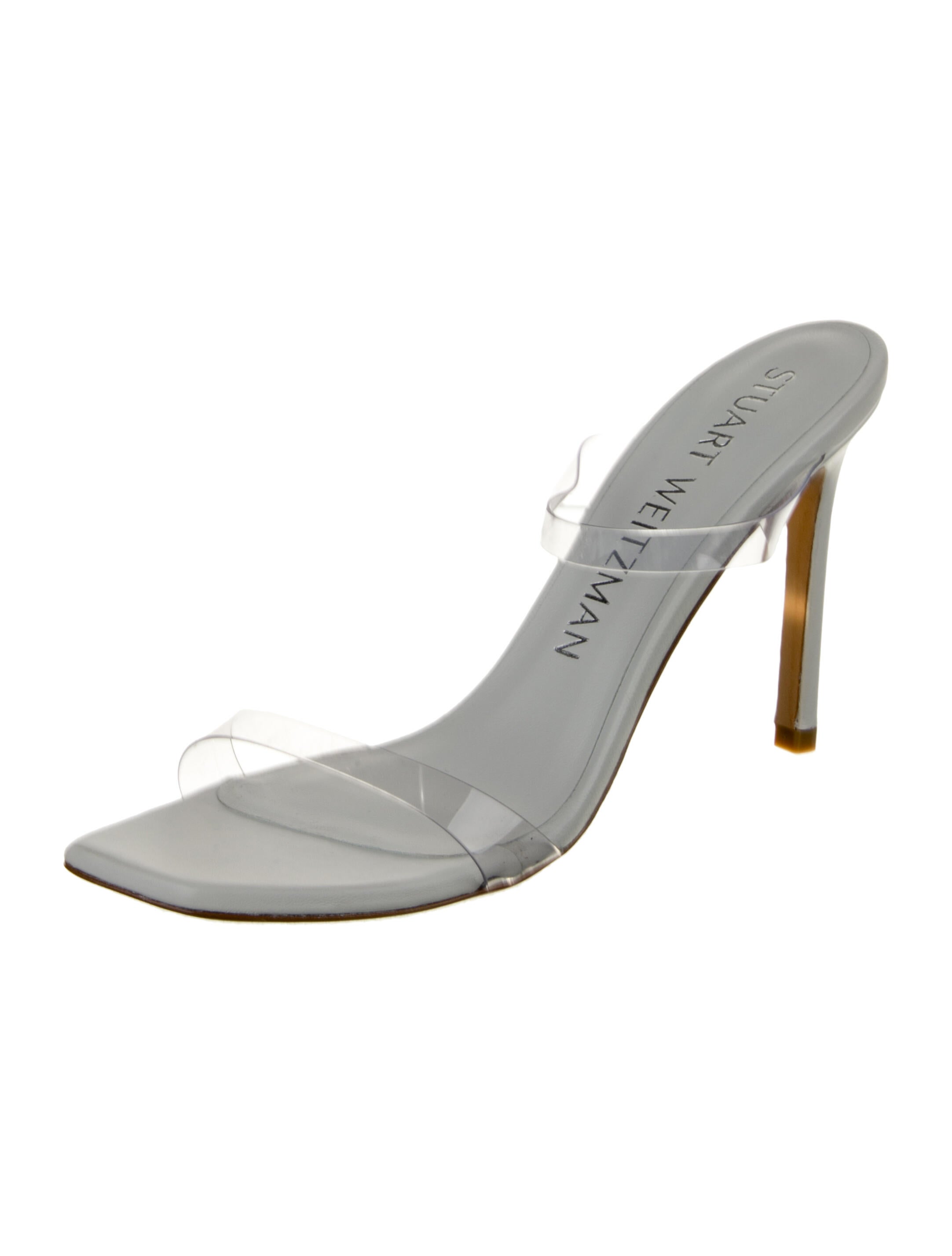 Stuart Weitzman Faux Pearl Accents PVC Slides