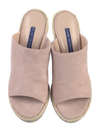 Stuart Weitzman Suede Braided Accents Espadrilles