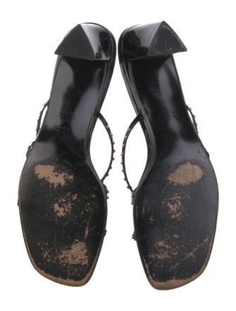 Stuart Weitzman Leather Studded Accents Slides