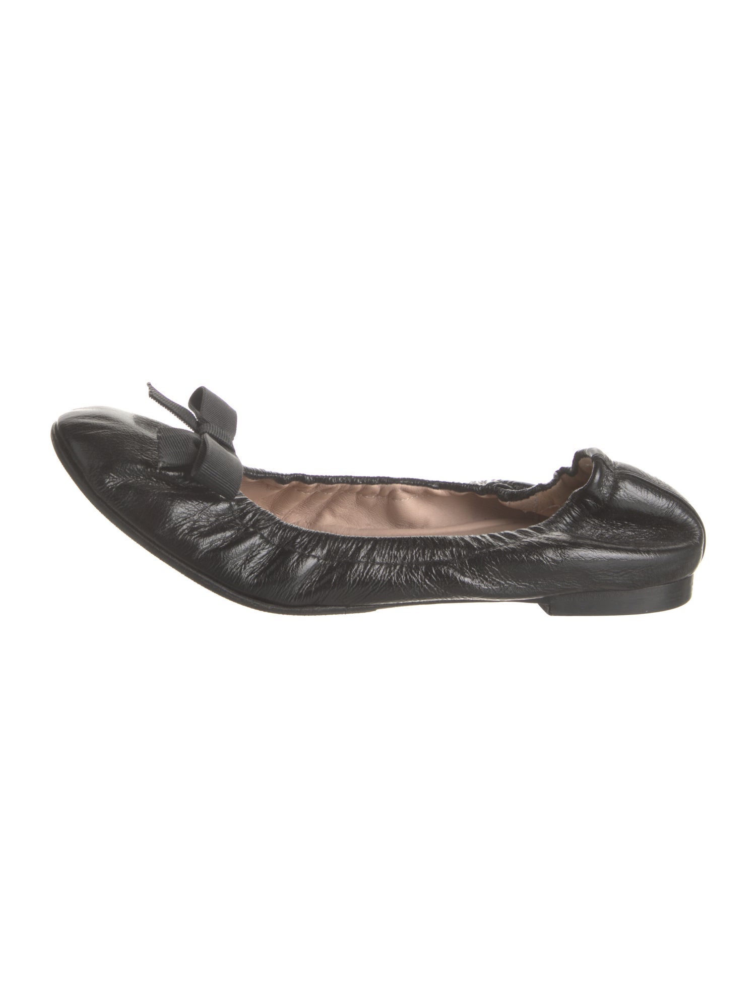 Stuart Weitzman Leather Bow Accents Ballet Flats
