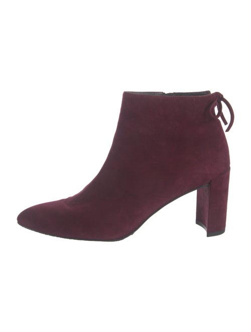 Stuart Weitzman Suede Leather Trim Embellishment Boots