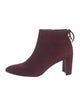 Stuart Weitzman Suede Leather Trim Embellishment Boots