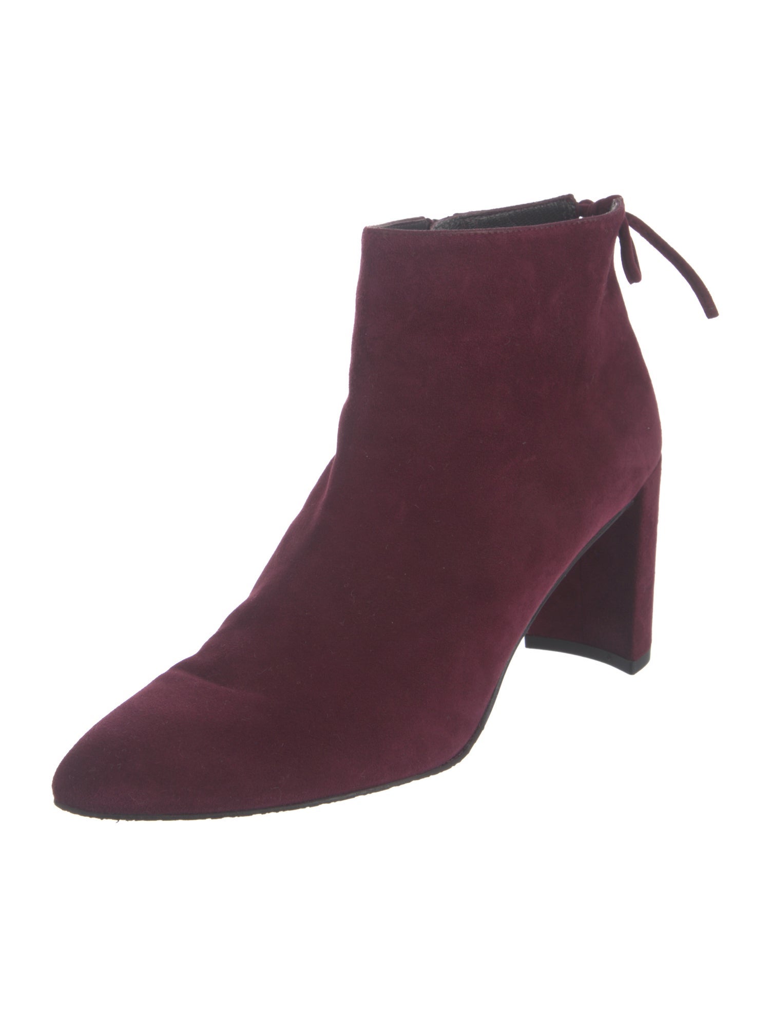 Stuart Weitzman Suede Leather Trim Embellishment Boots