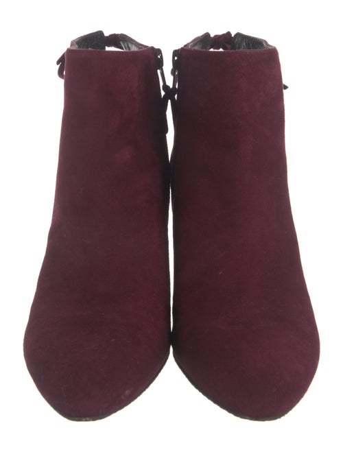 Stuart Weitzman Suede Leather Trim Embellishment Boots