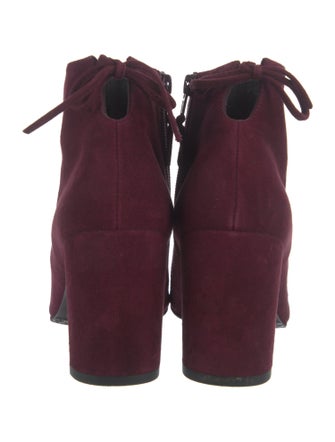 Stuart Weitzman Suede Leather Trim Embellishment Boots