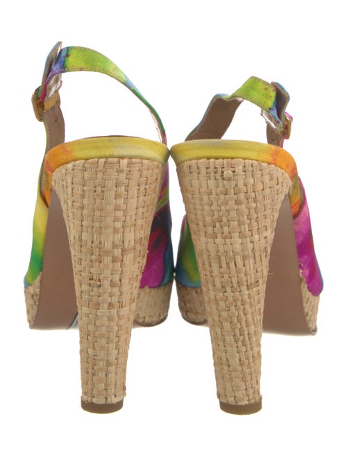 Stuart Weitzman Patent Leather Printed Slingback Pumps